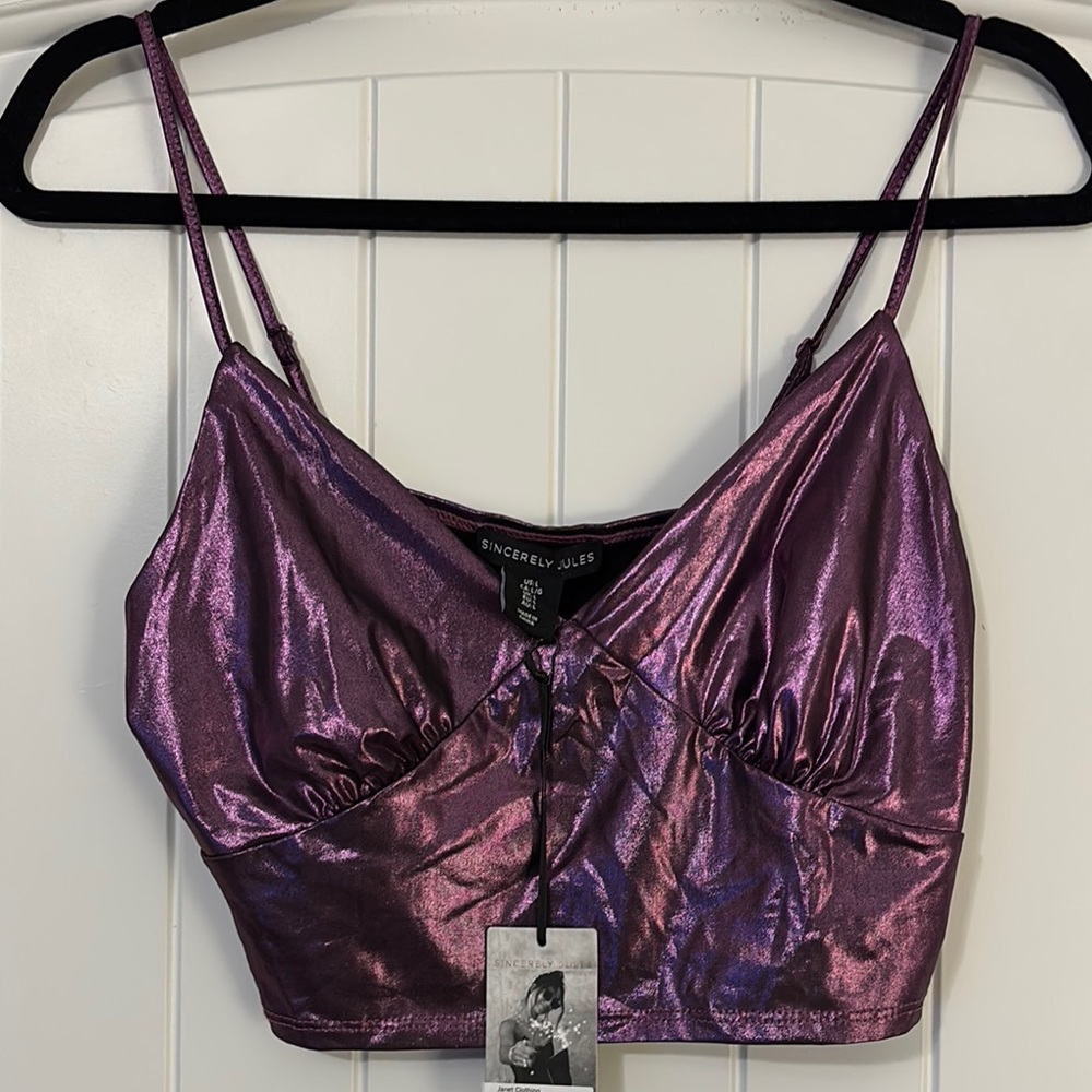 NEW WITH TAGS! Sincerely Jules Purple Shimmer Top